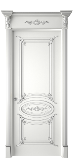 Багет 9.1 ДГ | Белая эмаль патина серебро