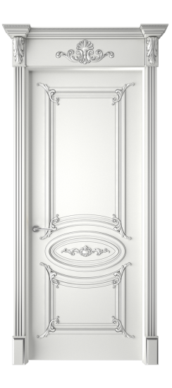 Багет 9.1 ДГ | Белая эмаль патина серебро