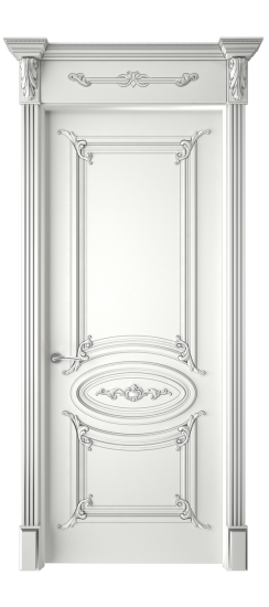 Багет 9.1 ДГ | Белая эмаль патина серебро