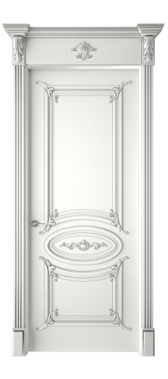 Багет 9.1 ДГ | Белая эмаль патина серебро