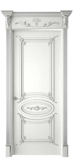 Багет 9.1 ДГ | Белая эмаль патина серебро