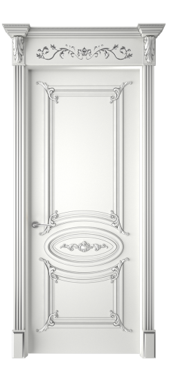 Багет 9.1 ДГ | Белая эмаль патина серебро