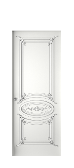 Багет 9.1 ДГ | Белая эмаль патина серебро