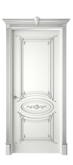 Багет 9.1 ДГ | Белая эмаль патина серебро