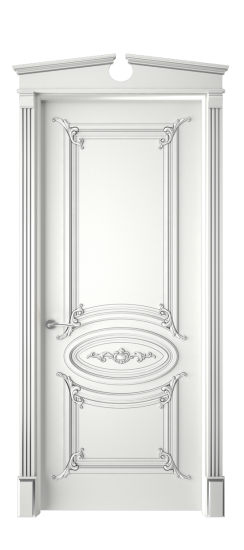 Багет 9.1 ДГ | Белая эмаль патина серебро