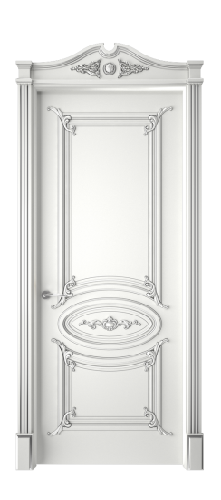 Багет 9.1 ДГ | Белая эмаль патина серебро