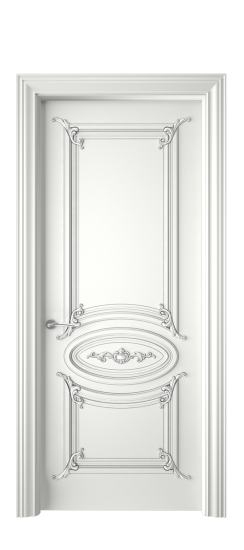 Багет 9.1 ДГ | Белая эмаль патина серебро