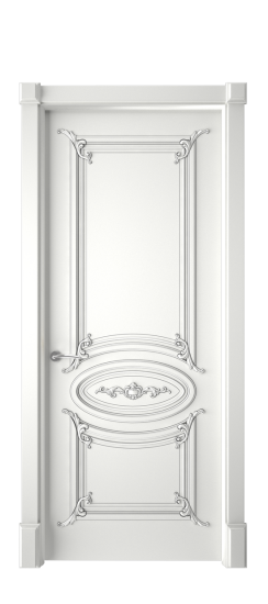 Багет 9.1 ДГ | Белая эмаль патина серебро