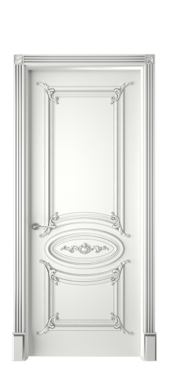 Багет 9.1 ДГ | Белая эмаль патина серебро