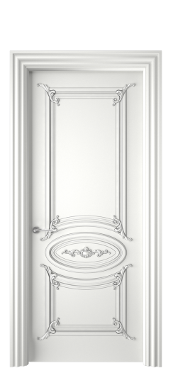 Багет 9.1 ДГ | Белая эмаль патина серебро