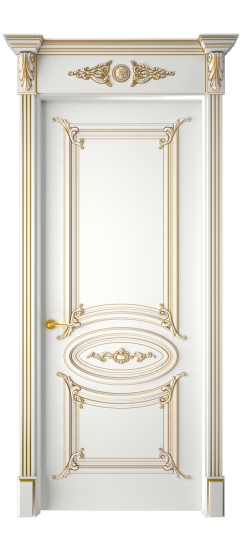 Багет 9.1 ДГ | Белая эмаль патина золото