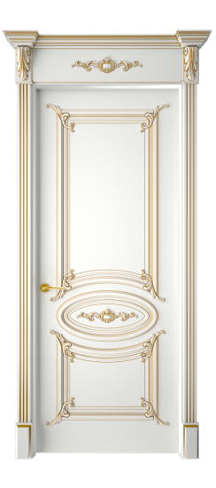 Багет 9.1 ДГ | Белая эмаль патина золото