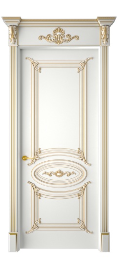 Багет 9.1 ДГ | Белая эмаль патина золото