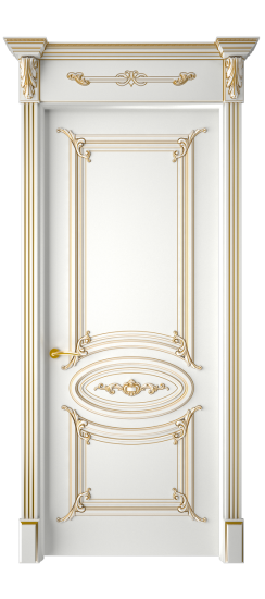 Багет 9.1 ДГ | Белая эмаль патина золото