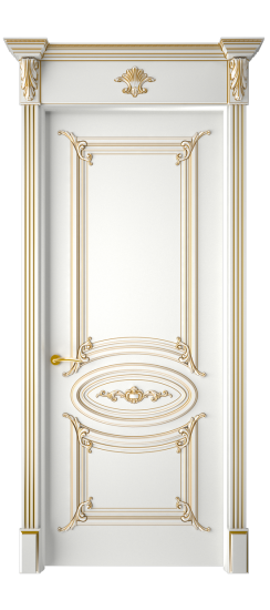 Багет 9.1 ДГ | Белая эмаль патина золото