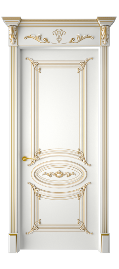 Багет 9.1 ДГ | Белая эмаль патина золото