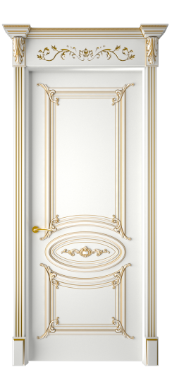 Багет 9.1 ДГ | Белая эмаль патина золото