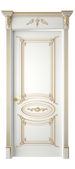 Багет 9.1 ДГ | Белая эмаль патина золото