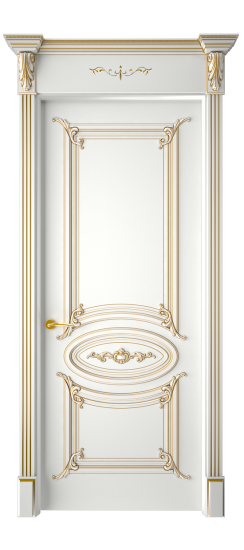 Багет 9.1 ДГ | Белая эмаль патина золото