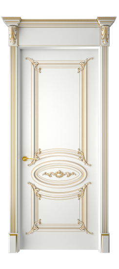 Багет 9.1 ДГ | Белая эмаль патина золото