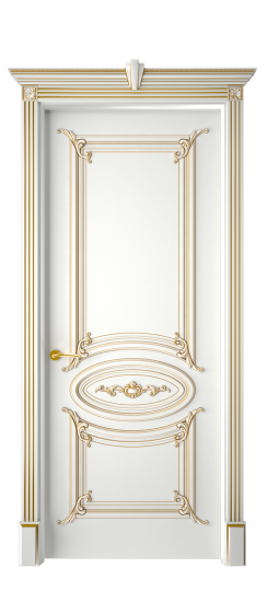 Багет 9.1 ДГ | Белая эмаль патина золото