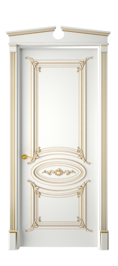 Багет 9.1 ДГ | Белая эмаль патина золото