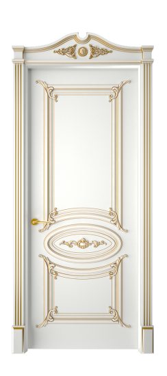 Багет 9.1 ДГ | Белая эмаль патина золото