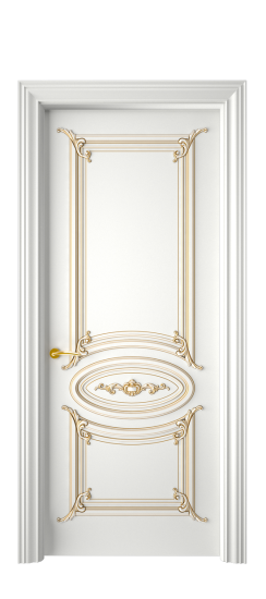Багет 9.1 ДГ | Белая эмаль патина золото