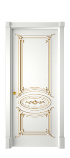 Багет 9.1 ДГ | Белая эмаль патина золото