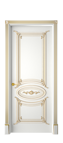 Багет 9.1 ДГ | Белая эмаль патина золото