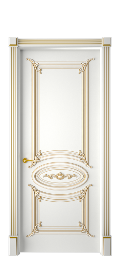 Багет 9.1 ДГ | Белая эмаль патина золото
