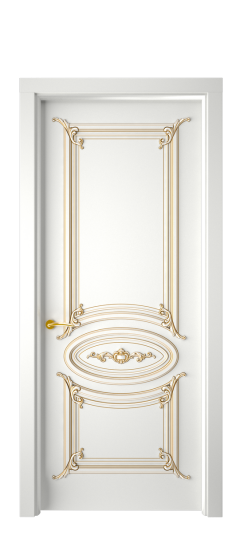 Багет 9.1 ДГ | Белая эмаль патина золото