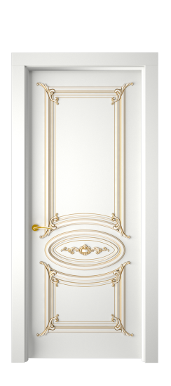 Багет 9.1 ДГ | Белая эмаль патина золото