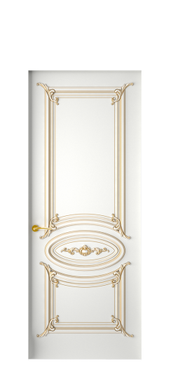 Багет 9.1 ДГ | Белая эмаль патина золото