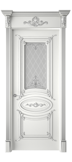 Багет 9.1 ДО | Белая эмаль патина серебро