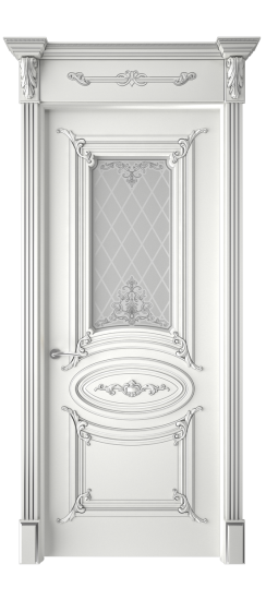 Багет 9.1 ДО | Белая эмаль патина серебро