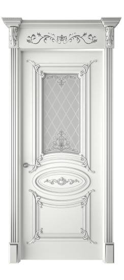 Багет 9.1 ДО | Белая эмаль патина серебро