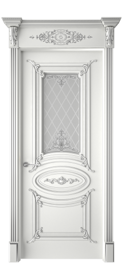 Багет 9.1 ДО | Белая эмаль патина серебро