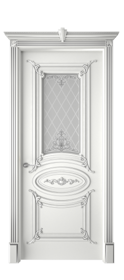 Багет 9.1 ДО | Белая эмаль патина серебро