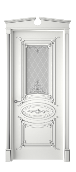 Багет 9.1 ДО | Белая эмаль патина серебро