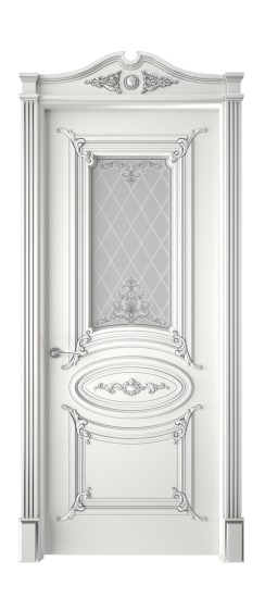 Багет 9.1 ДО | Белая эмаль патина серебро