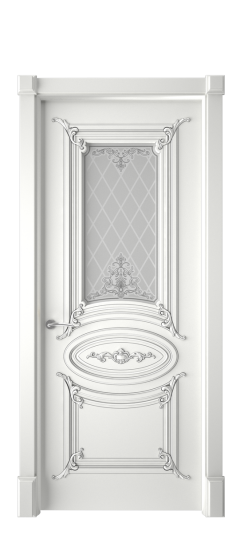 Багет 9.1 ДО | Белая эмаль патина серебро