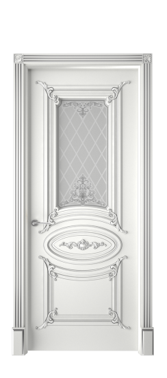 Багет 9.1 ДО | Белая эмаль патина серебро