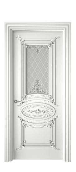 Багет 9.1 ДО | Белая эмаль патина серебро