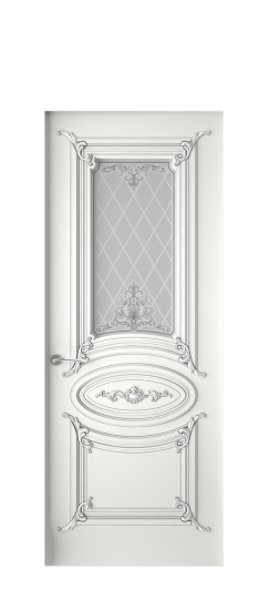 Багет 9.1 ДО | Белая эмаль патина серебро