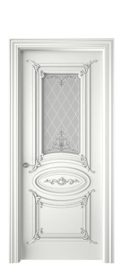 Багет 9.1 ДО | Белая эмаль патина серебро