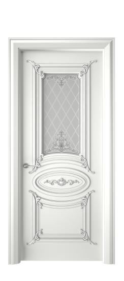 Багет 9.1 ДО | Белая эмаль патина серебро