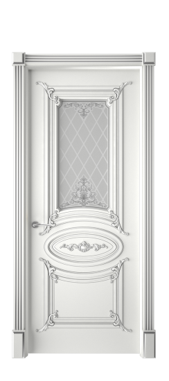 Багет 9.1 ДО | Белая эмаль патина серебро