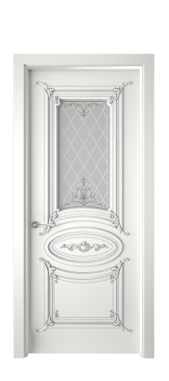 Багет 9.1 ДО | Белая эмаль патина серебро