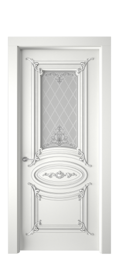 Багет 9.1 ДО | Белая эмаль патина серебро